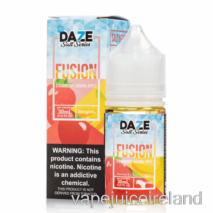 Vape Flavours ICED Strawberry Banana Apple - 7 Daze Fusion Salts - 30mL 50mg